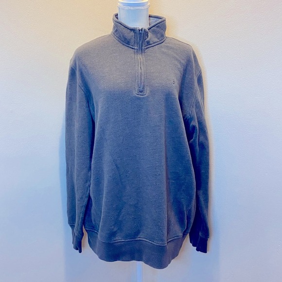 Izod Gray 1/4 Zip Sweatshirt - Picture 1 of 8